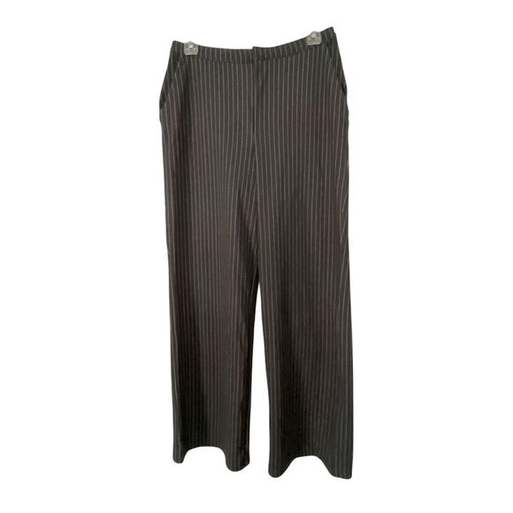 H&M Pinstriped Wide Leg Trousers Gray NWT Size Small - Picture 1 of 11